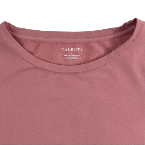 Talbots Women’s Dusty Rose Pink Long-Sleeve Top, Lace Eyelet Ruffle Trim, Size L - Picture 6 of 11